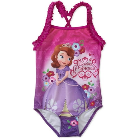 Disney Sofia the First Princess Baby Toddler Girl Ruffle Swimsuit ...