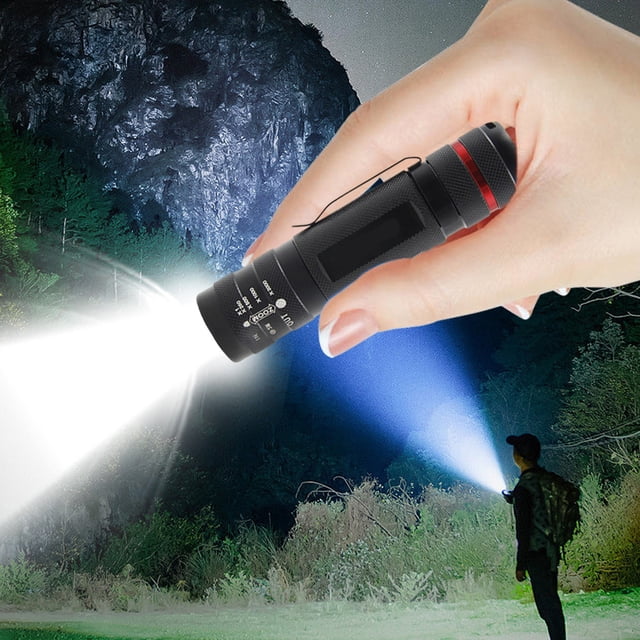 Xihbxyly Linterna Led Recargable, Diseño de Miniclip, Brillo Ampliable, Luz para Senderismo Al Aire Libre, Cuerpo de Abs Resistente Al Agua, Ideal para Camping, Incluso En Cortes de Luz, Tamaño 11,7