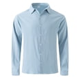 thumbnail image 1 of pstuiky hombres de manga larga, Camisa de hombre con botones y solapa de color liso y manga larga top de hombre s, 1 of 8
