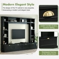 thumbnail image 3 of MDF Entertainment Wall Unit with 3 Bookshelves, 8 Display Cabinets and 8 Drawers, TV Stand with Golden Handles for Living Room, Black, 3 of 9