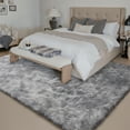 thumbnail image 3 of PureCozy 5'x8' Shag Area Rugs for Living Room Bedroom Dining Room Office Farmhouse, Plush Indoor Decorative Long-haired Gray Rugs Carpet, Gray, 3 of 5