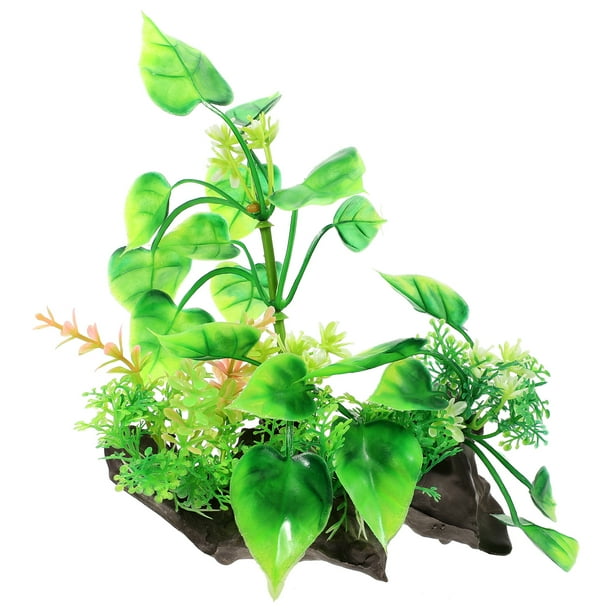 KAKOWELY Césped decorativo para pecera, planta artificial delicada, planta de acuario de escritorio, accesorio para acuario