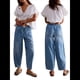 thumbnail image 3 of Pantalones Vaqueros Holgados de Tiro Bajo para Mujer, Informales, con Cintura Elástica y Bolsillos. Azul XL, 3 of 8