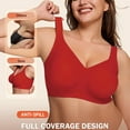 thumbnail image 5 of TEVEQ Womens Wireless Bras Comfortable Push Up Bra No Underwire Bra Full Support Lift Bralette Everyday Seamless Tshirt Bras for Older Comfy Convenient Front Closure Bras Full Coverage Bra Red Xxl, 5 of 7