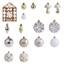 YHAJDS 46PCS Christmas Ball Ornaments 1.57/3.15in Shatterproof Xmas Bulbs Christmas Ornaments Set Xmas Tree Balls Hanging Balls for Wedding Holiday Halloween Party Decor Christmas Wreath Ornaments