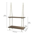 thumbnail image 4 of Wall Hanging Shelf for Plants, 2 Tier Floating Rope Shelves with Hooks, Boho Wall Decorations, 4 of 7