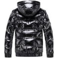 thumbnail image 5 of Ohufall Winter Jackets For Men Shiny Hooded Reflective Down Jacket Cotton Jacket on Clearance, 5 of 6