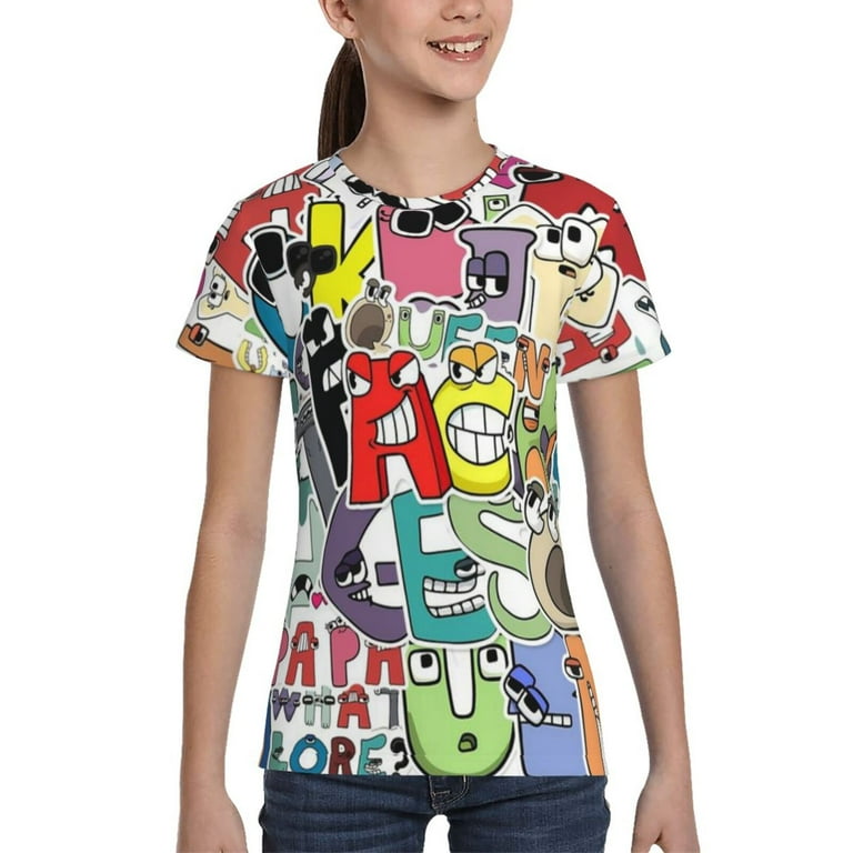 Alphabet Lore Youth T Shirts Graphic Shirts Blouse For Teen Boys Girls Casual Short Sleeve Tee Tops X Large Walmart