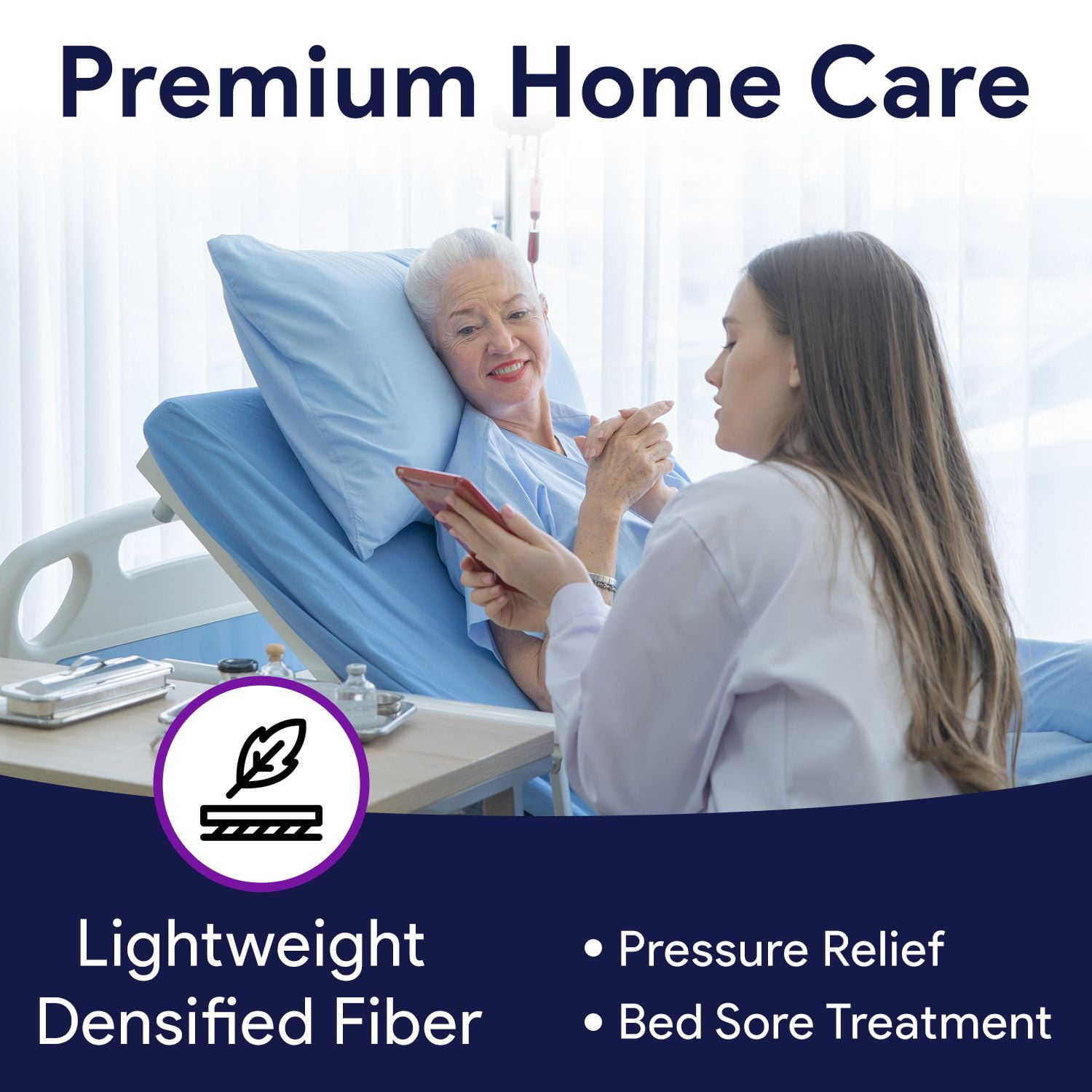 ProHeal Densified Fiber Hospital Bed Mattress - Lightweight Polypropylene Home Care Medical Bed Sore Relief