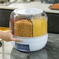 thumbnail image 4 of Grain and Rice Dispenser, Rotating 360° Kitchen Dry Food Storage Container with 6 Compartments, 4 of 7