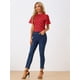 thumbnail image 2 of Blusa Corta Manga Acampanada Allegra K Rojo Plisado Cuello Alto XL, 2 of 6