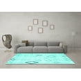 thumbnail image 3 of Ahgly Company Machine Washable Indoor Rectangle Solid Turquoise Blue Modern Area Rugs, 4' x 6', 3 of 4
