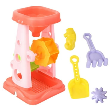 Kids Beach Sand Toys Set Sand Water Wheel Beach Beach Shovel Sandbox Toys For Toddlers Kids Outdoor Toys Snow Toys 5 Pcs Blue Big Water Slides Beach Floats for A Group Pong Table with Cup Holes