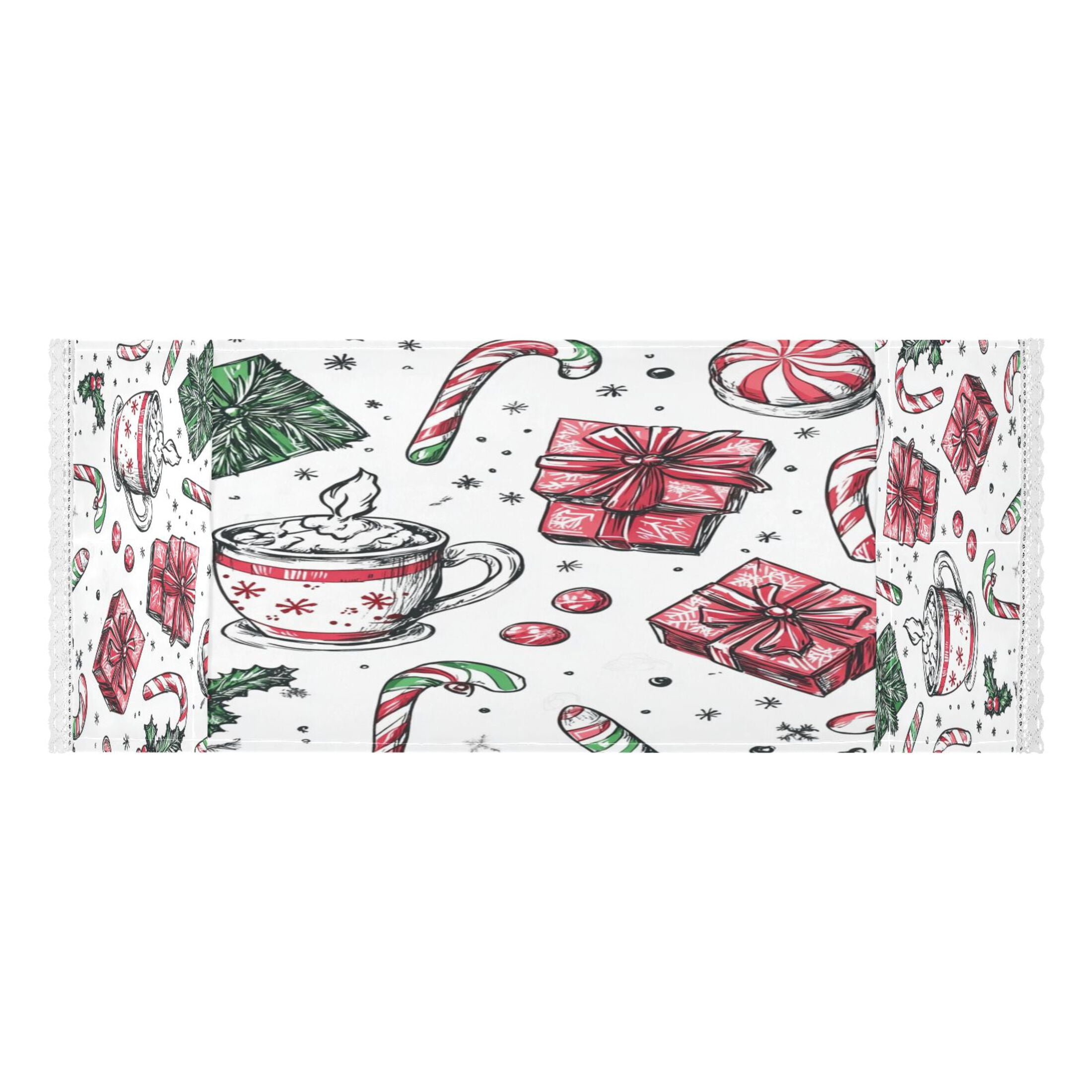 Christmas Pattern with Candy CanesWasher and Dryer Covers Dust-Proof and Oil Resistant Fridge Cover with 4 Storage Pockets Washing Machine Top Cover for Laundry Kitchen Home 51.2 x 22 In