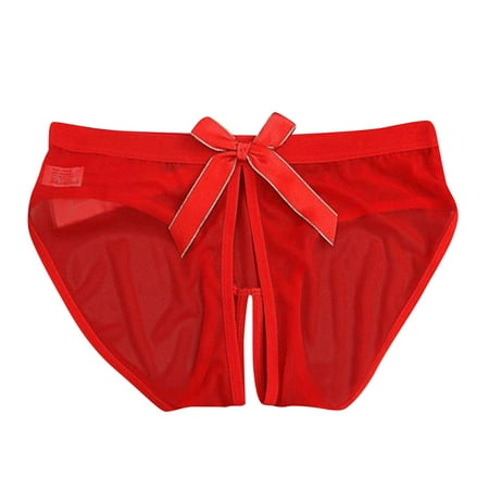 

BIZIZA Women s Briefs Sexy Seamless Hollow Out Panties Lace Breathable Red One Size