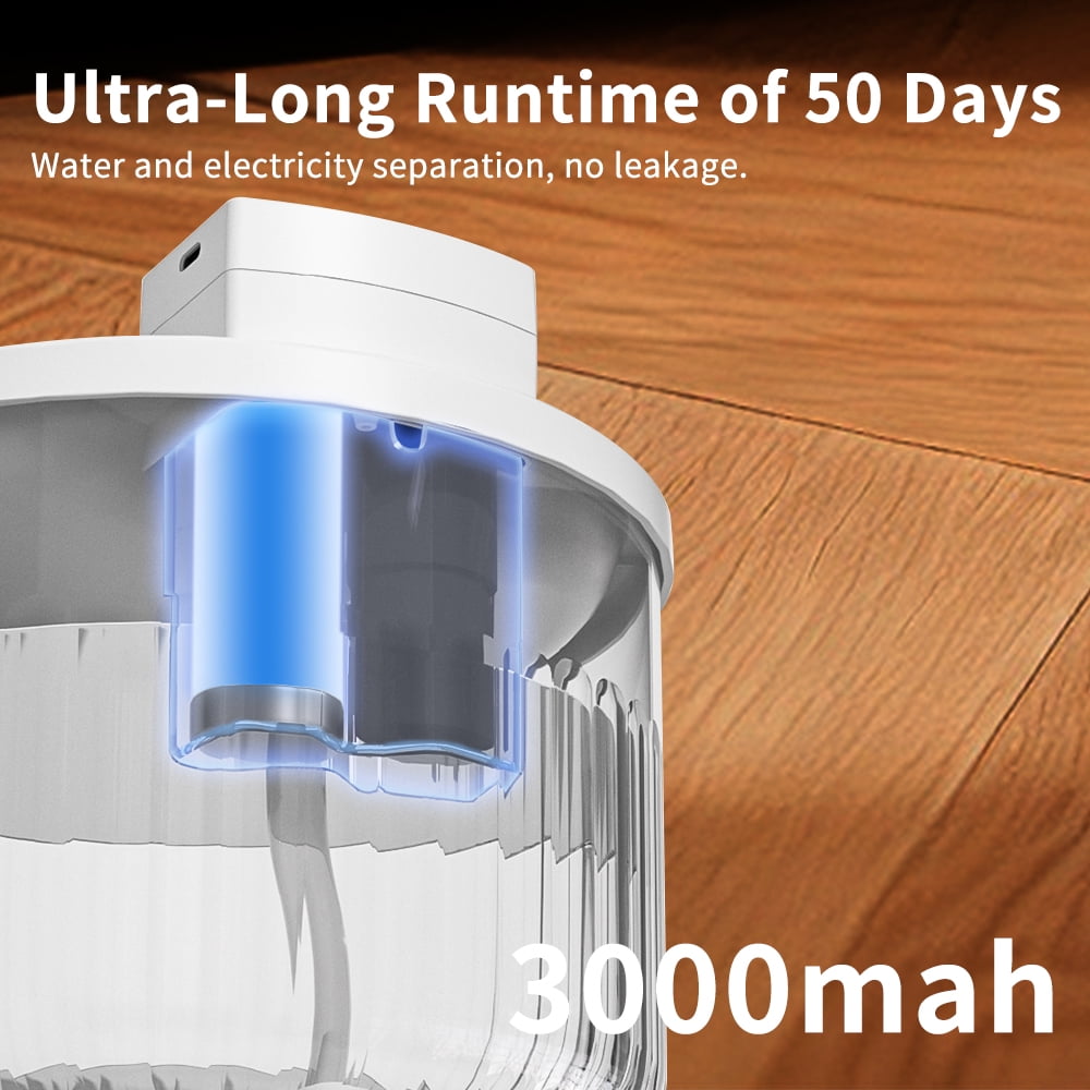2000ML Sensor-Activated Cat Water Fountain - 50-Day Runtime, Ultra-Quiet 30dB