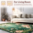 thumbnail image 2 of ODIKA 5'x7' Machine Washable Non-Slip Area Rug, Whimsical Garden Escape with Floral Scrolls and Forest Animal Details High Traffic Rug, Green, 281923, 2 of 7