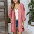 thumbnail image 5 of Pyhlmscde Lightweight Cardigans for Women, Early Fall Fashion, Cardigan Sweaters for Women, Women's Fashionable And Casual Solid Color V Neck Long Sleeved Button Cardigan Watermelon Red M, 5 of 9