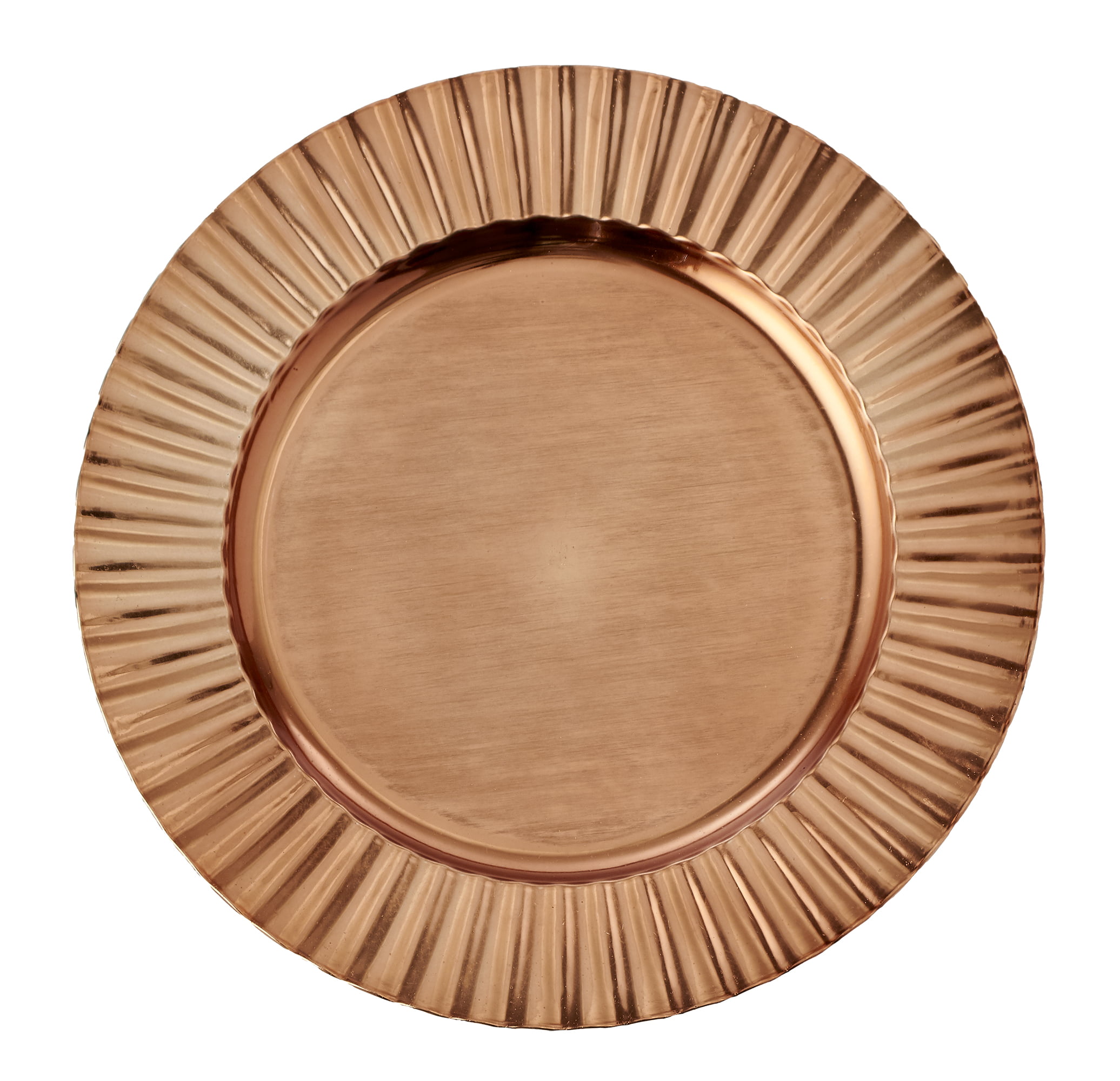13 Inch Gold Heavy Duty Wedding Charger Plate With Fluted Edge 6-Pack 