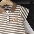 thumbnail image 5 of Toddler Boy Outfit Baby Boys Clothes oddler Bear Embroidery Short Sleeve Lapel T Shirt Shorts Outfit 0-3T, 5 of 7