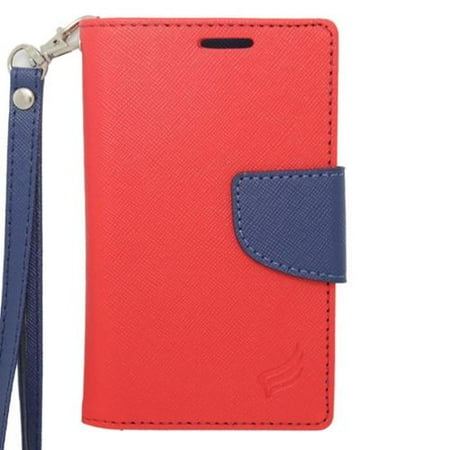 Concord Case Insten Book-Style Leather Case For iPhone 5/5C/5S,Coolpad Rogue,Huawei Ascend Plus H881C,LG Optimus F3 LS720,Microsoft Lumia 435,Motorola Droid 3/4,Galaxy Ace Style/S3 Mini,ZTE Concord II/Savvy - Red ()