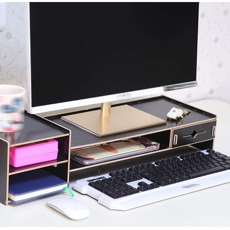 Computer Monitor Storage Rack Monitor Stand Computer Monitor Elevated Desk Storage Rack Drawer ...