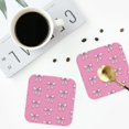 thumbnail image 5 of Pofeuu Beautiful pink bow Print Leather Coasters Set of 6, Round Cups Mugs Mat Pad for Home Kitchen Heat Resistant Drink Coasters,Square, 5 of 7