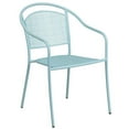 thumbnail image 2 of Bowery Hill Stackable Steel Round Back Patio Dining Side Chair in Sky Blue, 2 of 12