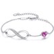 thumbnail image 1 of Violte SECRET Pulsera Mujer Plata 925 Infinito, Pulsera Mujer Amor Ajustable, Joyas Mujer Regalos Navidad para Mujer Cumpleaños Regalo Día de la Madre Mamá Pulseras Corazón Infinito Plata, 1 of 5