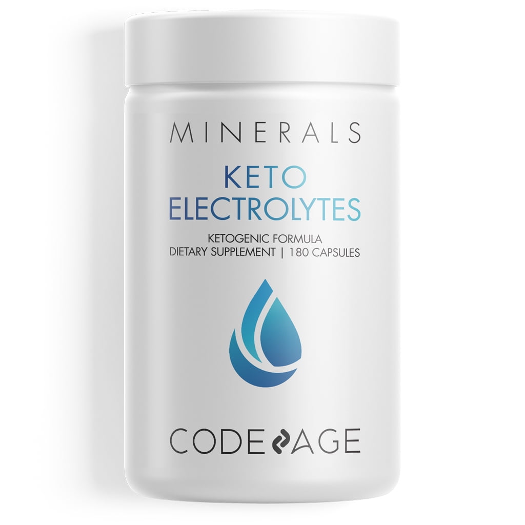 Codeage Keto Electrolytes, Magnesium, Potassium, Calcium, Mineral Salts Keto Supplement, Non-GMO, 180 ct