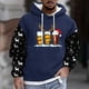 thumbnail image 1 of Sudadera con capucha para hombre, estilo casual, con cuello redondo, estampado, manga larga, blusa de poliéster, 1 of 5