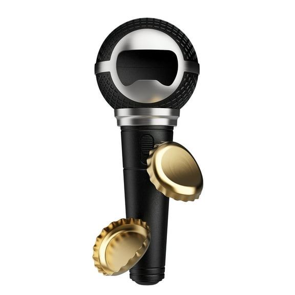 Pund'it Pop Star Bottle Opener, Magnetic Microphone Bottle Cap Opener
