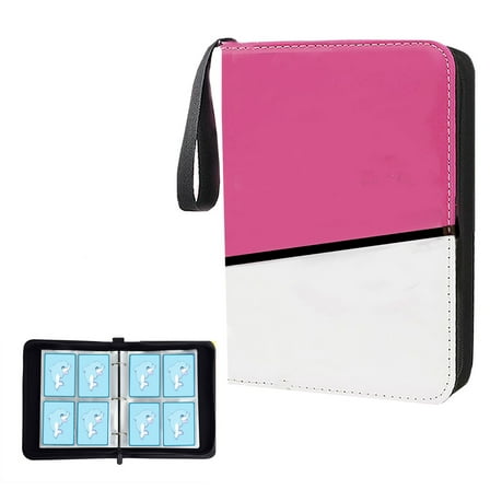 4-pocket black transaction card bag -400 double-sided pockets, suitable for MTG TCG、 Sports and Gaming Cards - Durable PU Leather Collection Albums and Folder - Protect Your Precious Collections