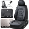 thumbnail image 3 of Fit for Kia Optima 2016 Seat Cover, Black Car Seat Covers, Waterproof PU Leather 5 Piece Full Set Non-slip Protect and Upgrade Seats, Protect Car Seats, 3 of 9