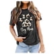 thumbnail image 1 of Gibobby Blusa de Trabajo de Manga Corta Tops informales mujer, Camiseta con estampado corto, manga, túnica para perros, camisa, amantes, letras, blusa para(Gris oscuro,CH), 1 of 4