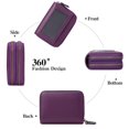 thumbnail image 4 of Small Genuine Leather Wallet for Women, RFID Blocking Credit Card Holder Wallet （purple）, 4 of 6