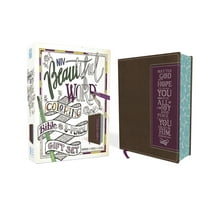 Niv, Beautiful Word Coloring Bible and 8-Pencil Gift Set, Leathersoft, Brown: Hundreds of Verses to Color