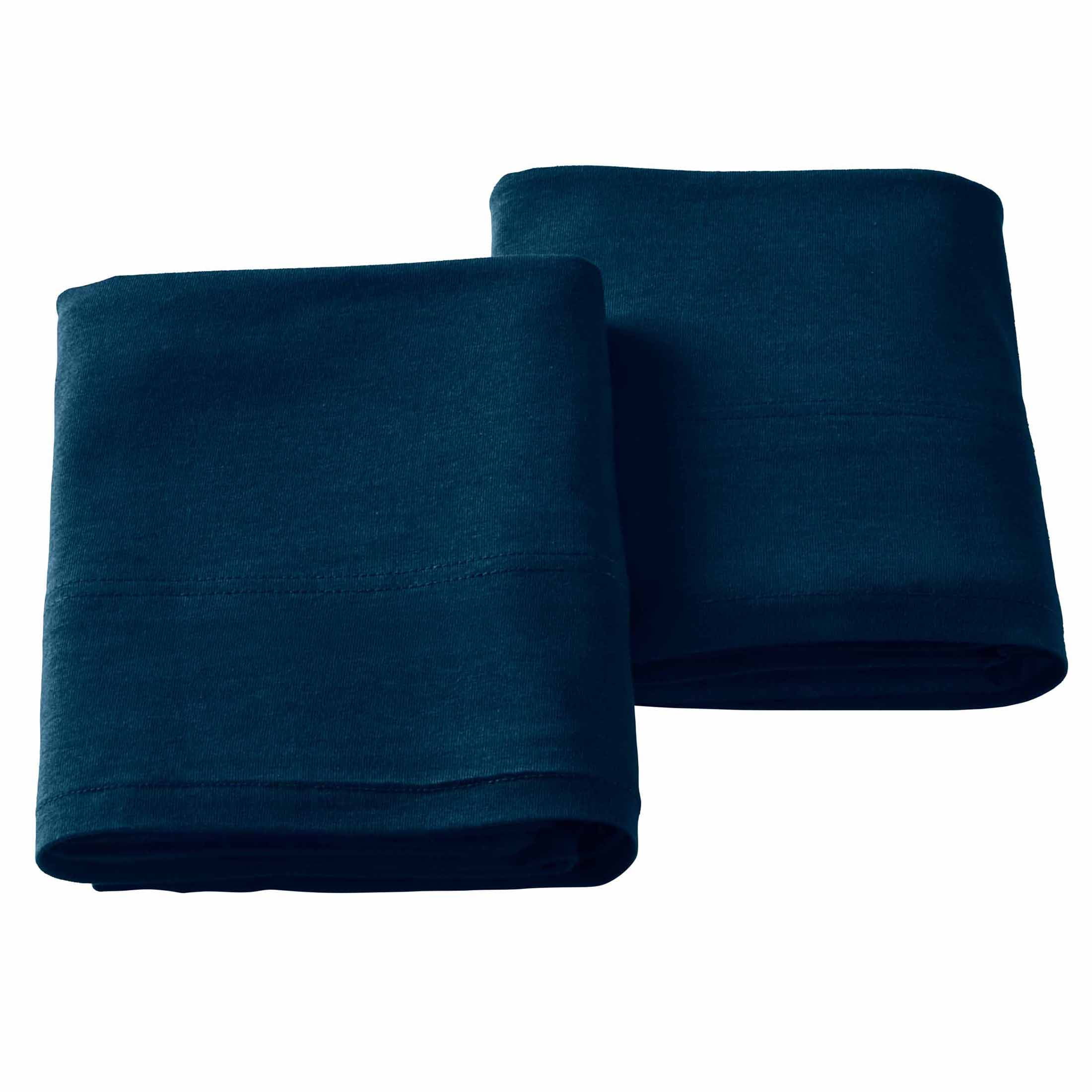 Better Homes & Gardens Blue Cove Adult Jersey Pillow Cases, Standard/Queen (2 Count)