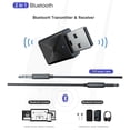 thumbnail image 3 of 2 in 1 USB Bluetooth 5.0 Audio Transmitters, 3.5mm AUX Wireless Audio Music Stereo Adapter Dongle Receiver for TV PC Bluetooth Speaker Headphone, 3 of 15