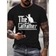 thumbnail image 1 of Men'S 3D Cat-Themed Graphic T-Shirt, Cotton Blend Crew Neck Tee, Casual All-Season Knit Fabric Top with Slight Stretch, Regular Fit, for Cat Lovers Street Style Shirt, 1 of 6