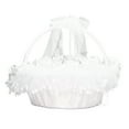 thumbnail image 2 of Flower Basket, Multipurpose Exquisite Foldable Handle Wedding Basket Lace  for Ceremony for Celebrations, 2 of 8