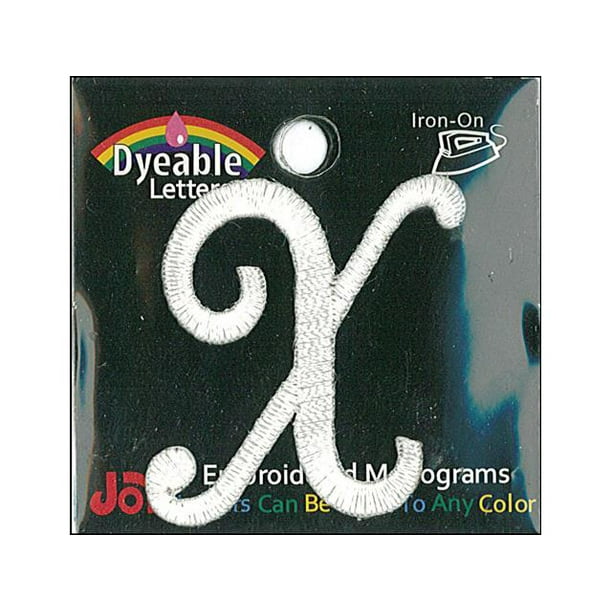 Joy Applique Letter Iron On Script Dye 1.5" Wht X