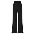 thumbnail image 4 of CheerKidz Women's Cotton Linen Trousers Solid Color Casual Summer Pants with Elastic Waist Loose Straight Leg Lightweight Breathable Travel Pants with Pockets(Black,S), 4 of 6