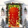 thumbnail image 6 of PuSpu Christmas Door Curtain 185x90cm Red Polyester Reusable Festive Panel, Snowflake & Holly Print, Holiday Entrance Decor, Easy Hang & Store, Seasonal Home Accent, 6 of 6