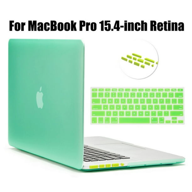 Lention Hard Case For 15 Inch Macbook Pro Retina With Keyboard Cover Dust Blocking Port Plugs Matte Finish Case With Rubber Feet Green Walmart Com Walmart Com