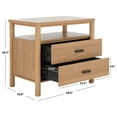 thumbnail image 3 of SAFAVIEH Couture Jaylessa Modern Nightstand with 2 Drawers, Natural, 3 of 15