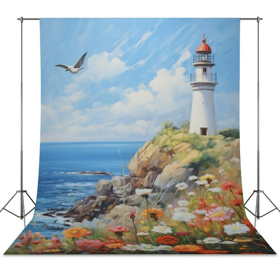 Lighthouse Coast Scenery Backdrops for Photography Kids Adult Photo Booth Video Shoot Vinyl Studio Prop