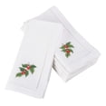 thumbnail image 2 of Saro Lifestyle Embroidered Holly Leaf Christmas Hemstitched Border Napkin (Set of 6 ), 2 of 3