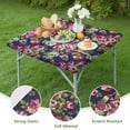 thumbnail image 4 of Square Tablecloth with Elastic Edges 36 * 36 Inch Pioneer Waterproof Navy Floral Print Table Cover Washable Indoor and Outdoor for Party Kitchen Dinner Banquet Patio Picnic, 4 of 6