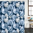 thumbnail image 2 of Blue Conch Floral Bathroom Shower Curtains with Hooks, Abstract Nautilus Waterproof Fabric Washable Shower Curtain for Home Hotel Bathtub Decor 72x72 Inch, 2 of 9